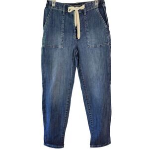 Judy Blue Jeans Womens Size 7/28 High Rise Jogger Draw String Blue Denim Pants
